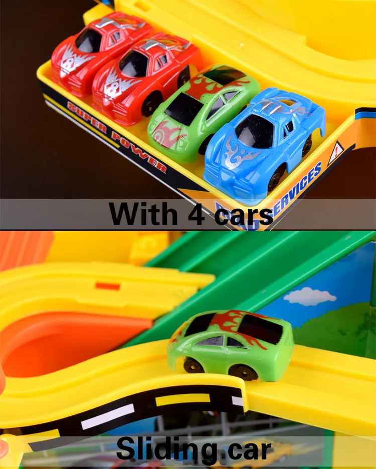 Новая Детская электрическая дорожка для гоночных автомобилей, игрушечная музыкальная игрушечная автостоянка