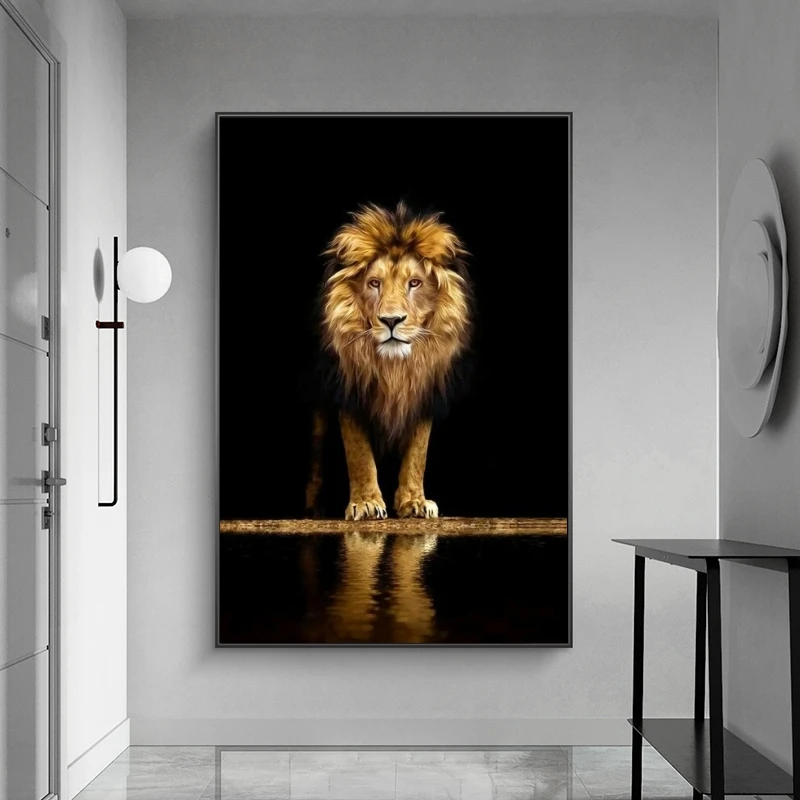 Lion-in-the-Dark-Canvas-Art-Posters-And-Prints-Animals-Wall-Art-Decorative-Pictures-African-Lion (4)