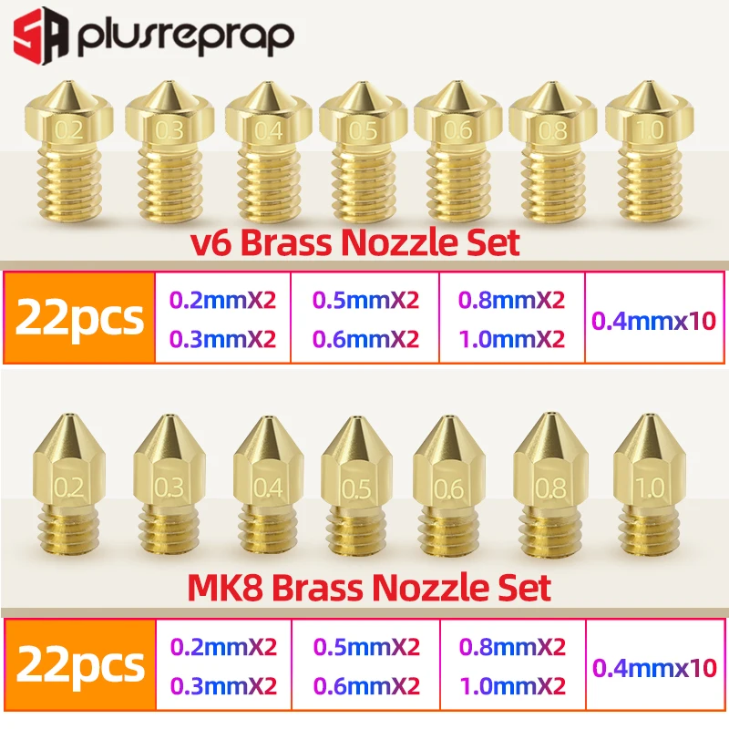 Todos Metal Brass Bocal j Cabeça Hotend Extrusora Impressora 3d Parts Kits 1.75 mm a8 Creality Cr10 Ender Mk8 Makebot 22 Pcs