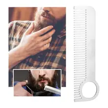 Нержавеющая сталь, Мужская Расческа для бороды, уход за бородой, шаблон для формирования бороды, металлическая расческа для бороды, инструмент для Обрезка волос