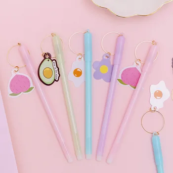 

50PCS/lot Korea Creative Avocado Pendant Gel Pen Cute Students Exam Writing Signing Pen Kawaii School Supplies Stationery