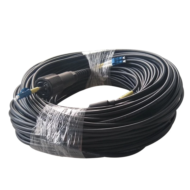 50mtr CPRI бронированный волоконно-оптический патч-корд LC-LC SM DX открытый 2 ядра падение патч-кабель ТПУ водонепроницаемый FTTH FTTA джемпер 5,0 мм