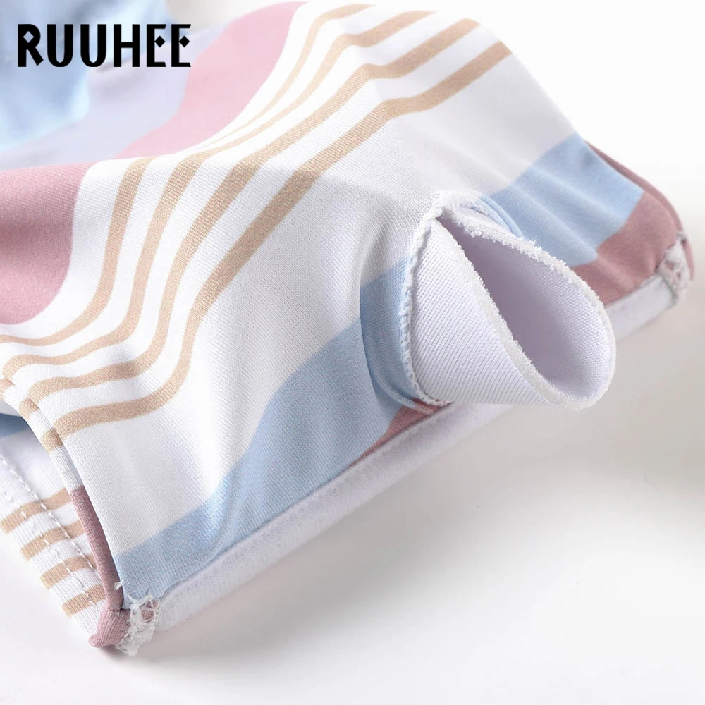 RUUHEE, бикини с высокой талией, бандо,, женский топ-труба, купальник, пуш-ап, с принтом, сексуальный, из двух частей, купальник, купальник, пляжная одежда, бикини