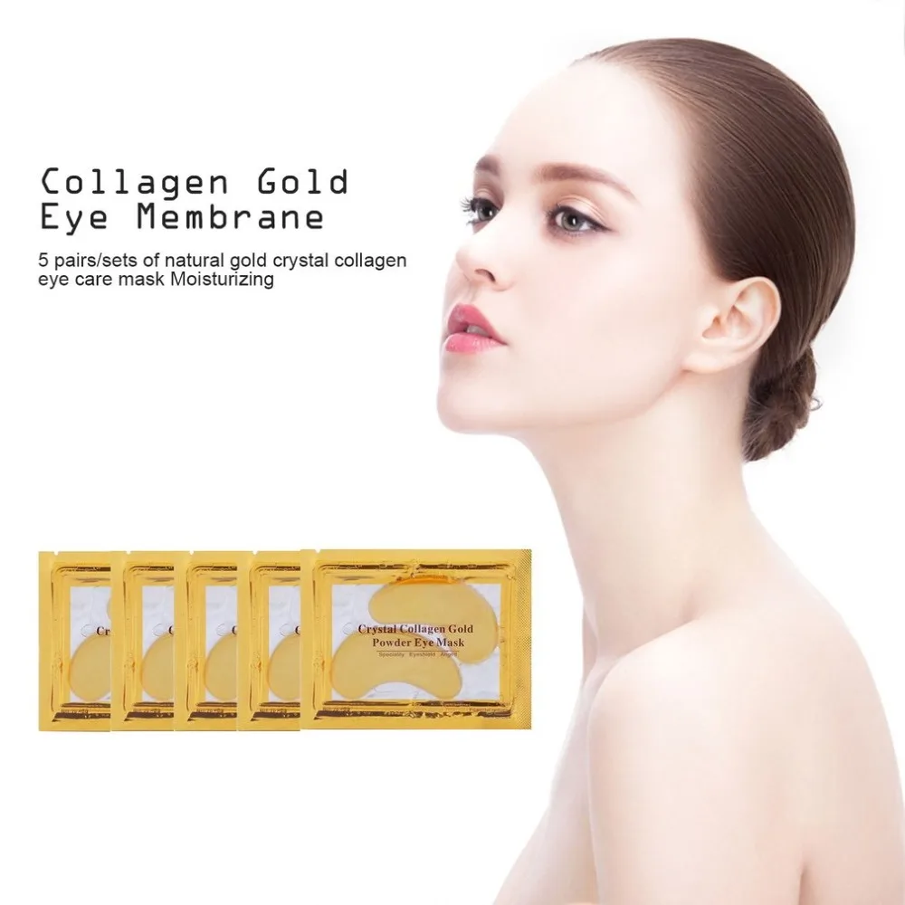 5 пар/компл. натуральный Gold Crystal коллагеновая Для женщин Уход за глазами маски для глаз, увлажняющий, против морщин для удаления черных кругов под глазами патчи