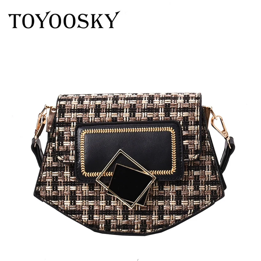 

TOYOOSKY Vintage Women Crossbody Bag Woolen Leather Purse Fashion For Women ladies Shoulder Bags Women's Messenger bag