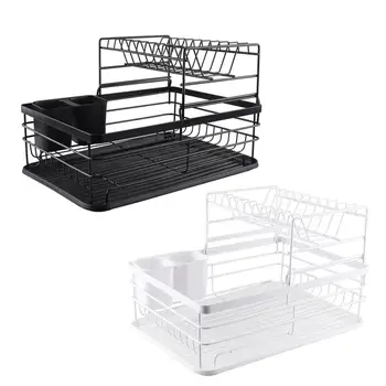 

Kitchen Storage Rack Dish Drying Rack Drainer Storage Rack 2-layers Tableware Organizer Kitchen Tools for Bowl Dishes