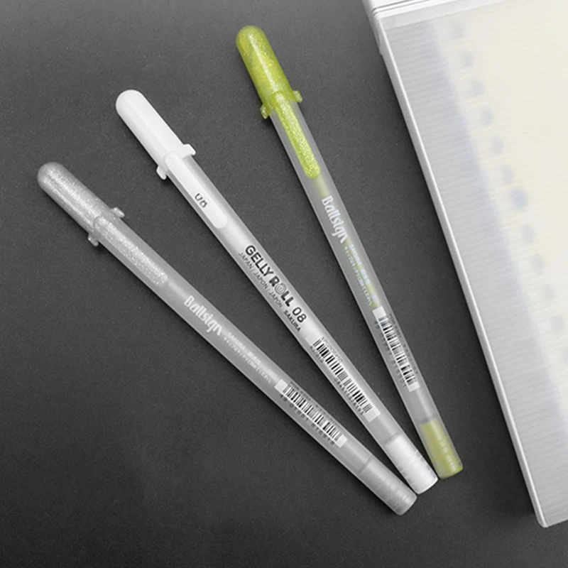 1 шт. гелевая ручка Sakura Jelly в рулоне, лайнер для художественного маркера, белый/серебристый/золотой дизайн, комические манга, принадлежности для рисования