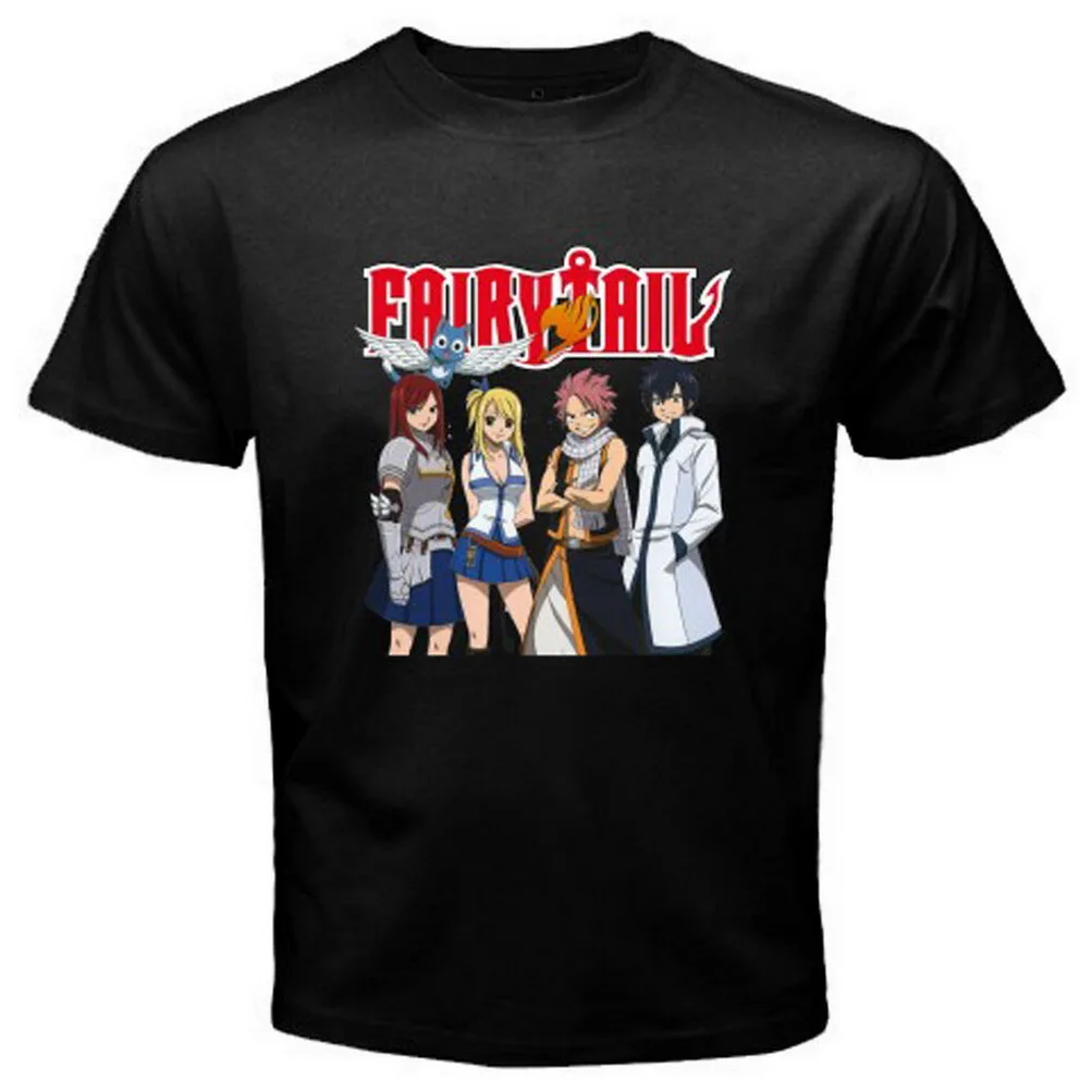 Новая Серая Футболка с сказочным хвостом Natsu Erza Guild Аниме Манга Мужская черная