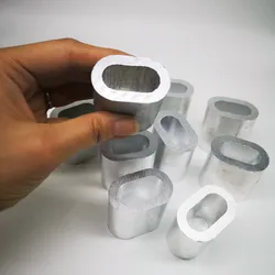Manchons en Aluminium ovales à trou unique pour le sertissage de câbles métalliques, diamètre 14mm, 10 pièces 