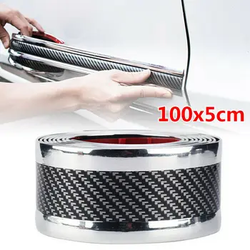 

Anti-collision Car Styling Door Sill Protector Carbon Fiber Moulding Strip Trim Front Bumper Silver Side Skirt Edge Guard Strip