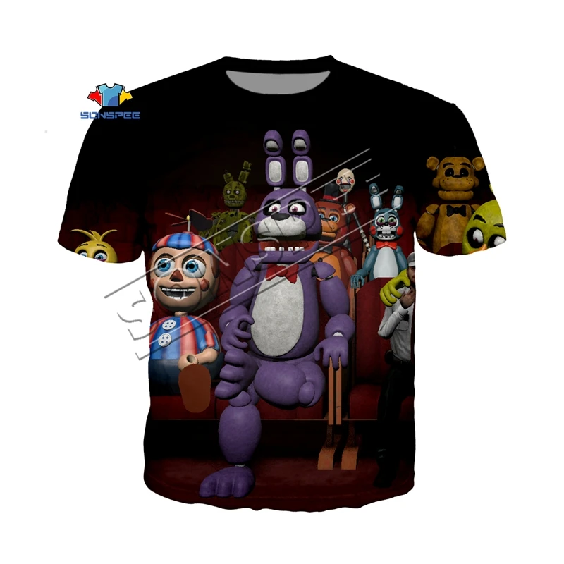 Мужская футболка высокого качества с 3d принтом «Five Nights at Freddy», футболки, одежда, Футболка Kpop FNAF Harajuku, футболка в стиле хип-хоп - Цвет: 2