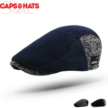 Зимний вязаный берет, женская шапка для папы, мужской модный козырек от солнца, Женская Повседневная французская шапка, шапки для художника