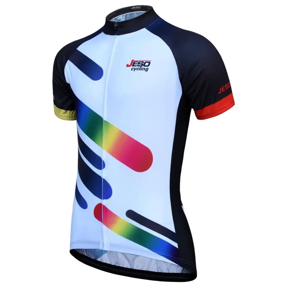 Cycling Jersey Men Breathable Mtb Bike Jersey Full Zipper Short Sleeve