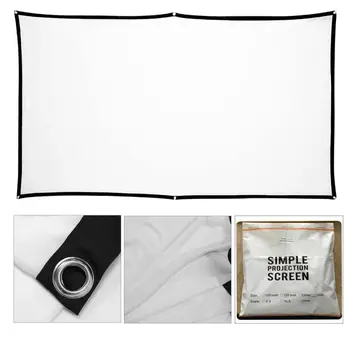 

0 Outdoor Projector Screen 60 70 84 100 120 inch Polyester Cloth Film 16:9 Foldable Projection Screen Wall Home