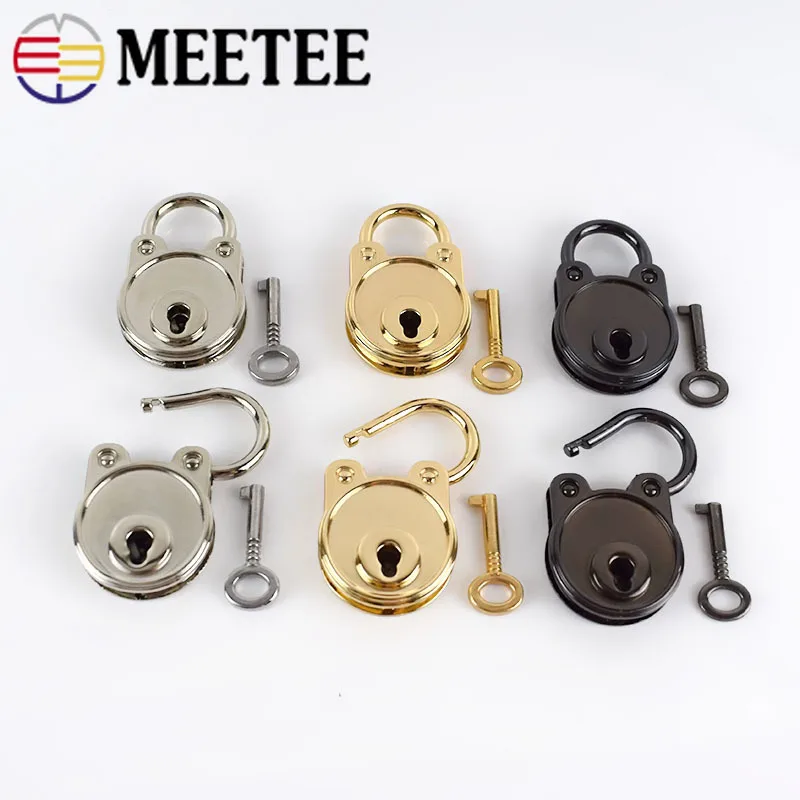 Meetee 2 комплекта Новые Наплечные замки для сумок с ключом сумка ремень декоративная застежка замок оборудование багажные аксессуары G9-1