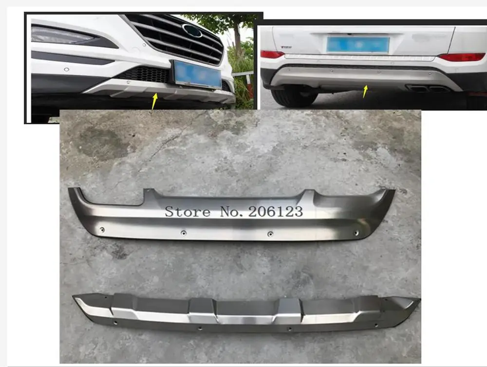 2 шт. защитная накладка на передний и задний бампер для Hyundai Tucson 2015 2016 2017 2018 |