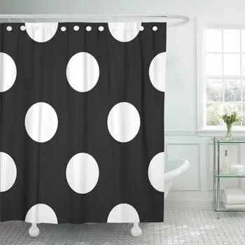 

Polka Gray Circle White Black Abstract Artistic Beautiful Shower Curtain Waterproof Polyester Fabric 72 x 78 Inches Set