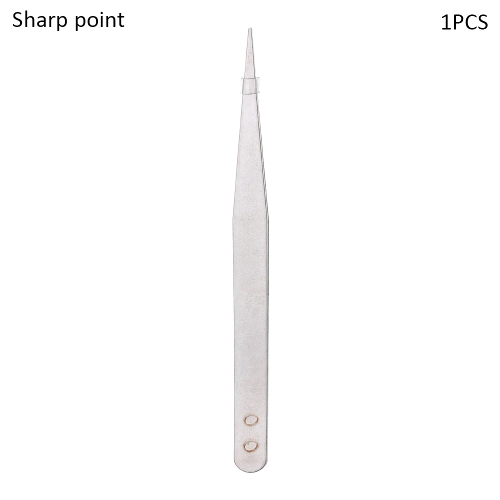 1pc Sharp point 1/3/5/10 шт Нержавеющая сталь Пинцет Серебряный тон прямые плоскогубцы с изогнутыми губками инструмент для рыб, растений и зажим для бровей точности набор для сборки - Цвет: 1pc Sharp point