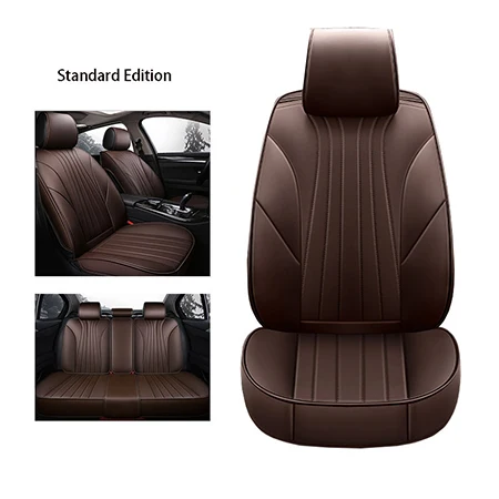 coffee standard Чехлы для автокресел из искусственной кожи с полным покрытием для hyundai avante solaris veloster i30 hyundai grandeur - Название цвета: coffee standard