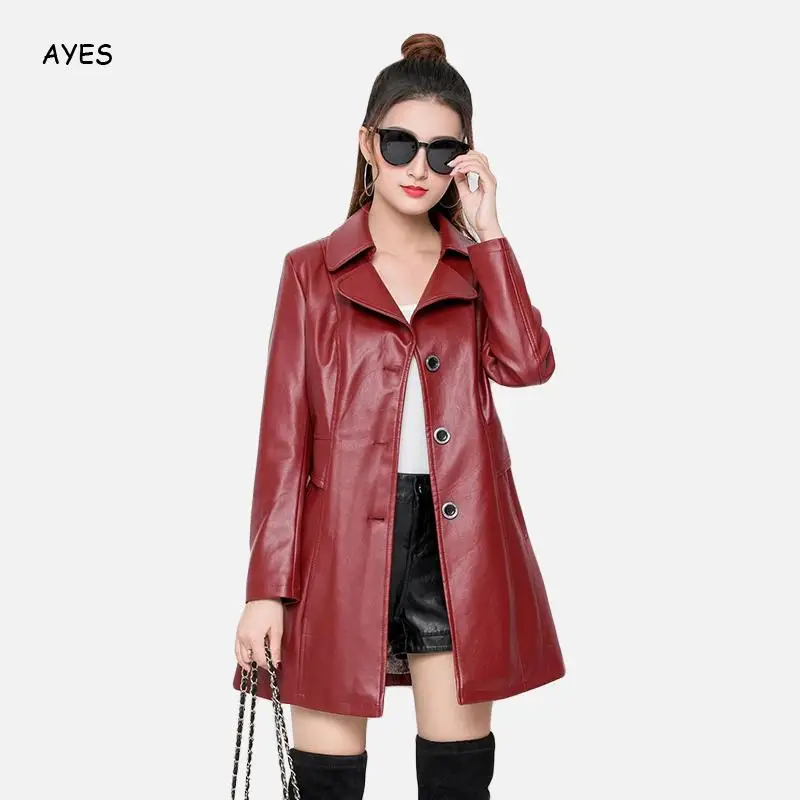 Тонкая куртка, женские зимние пальто, куртки, большие размеры, осенняя Женская куртка из искусственной кожи, черная, красная, модная куртка