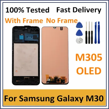 

OLED LCD For Samsung Galaxy M30 M305 LCD Screen Display Touch Digitizer Display For Samsung M30S M307 Screen Frame Replacement