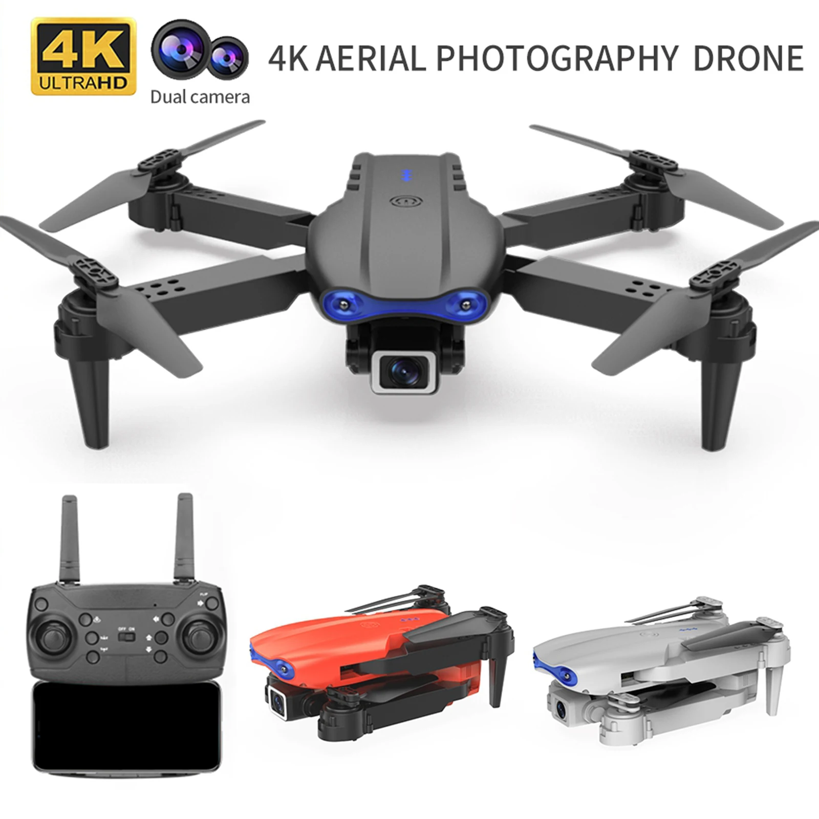 Hot Products! 2021 New K3 Drone 4K HD Wide-angle Dual Camera WIFI FPV RC Drone Follow Me RC Quadcopter Toys RC Helicopter Selfie Helicopter