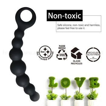 Handheld Anal Plug 7 Butt Beads Soft Silicone Sex Toys for Couple Female Vagina Masturbator Male Prostate Massage Adult Product 4