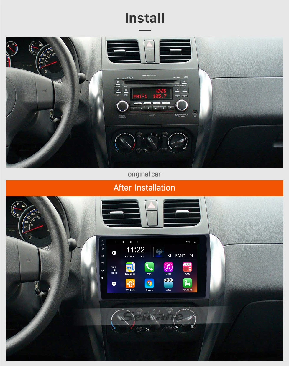 Perfect Seicane Android 9.0 9 inch Car GPS Auto Radio Unit Player for 2006-2012 Suzuki SX4 with RDS Steering Wheel Control 1
