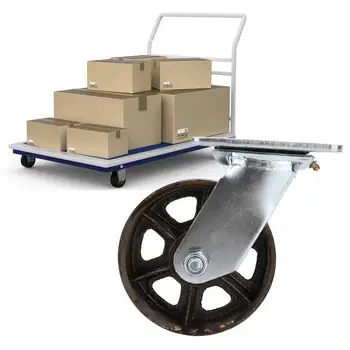 

2Pcs Heavy Duty 5in Zinc Plating Iron Swivel Wheel Trolley Light Truck Caster Light Truck