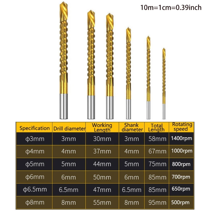 Woodworking Sawtooth Twist Drill 3 8mm for Thin Iron Plastics Aluminum Plates Titanium Drill Bit