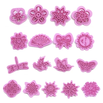 

4/5Pcs Flower Dragonfly Cookie Cutters 3D Butterfly Printing Fondant Embossing Cake Decorating Tools DIY Mould