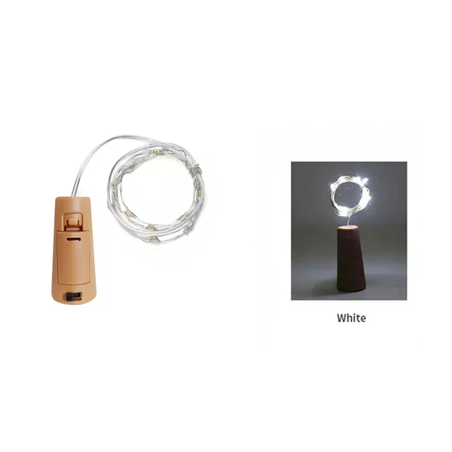 20LED LED wine bottle cork string lights holiday decoration garland wine bottle fairy lights Christmas copper wire string lights White
