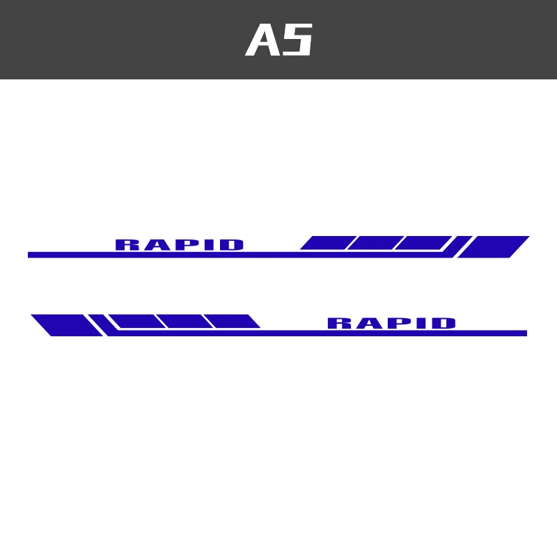 2 шт. Авто длинная полоса боковая наклейка на тело DIY виниловая пленка наклейки для стайлинга автомобиля стильные аксессуары для тюнинга автомобиля для Skoda Rapid - Название цвета: Синий