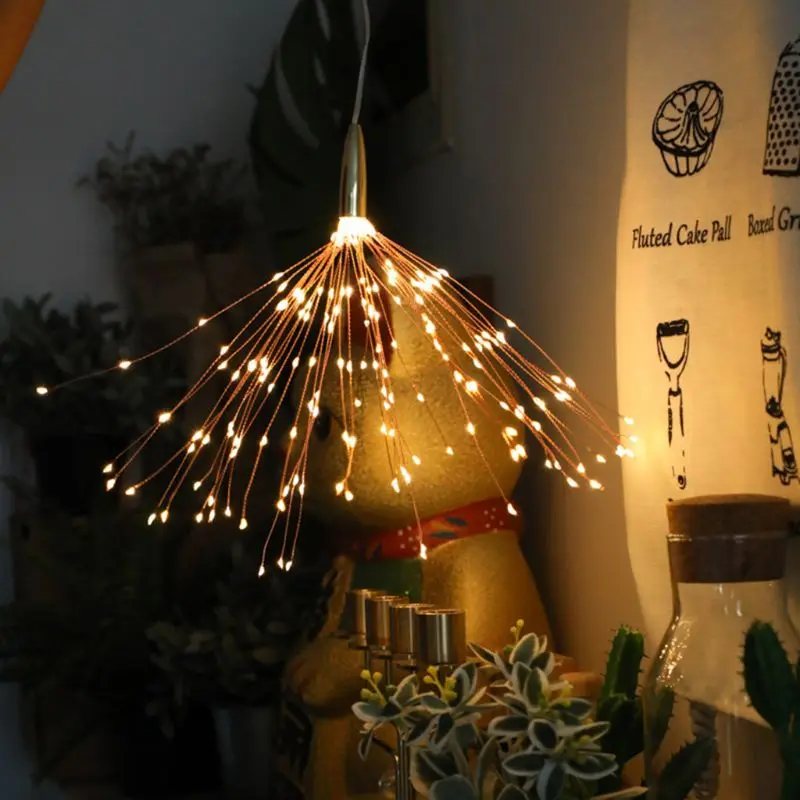 200 светодиодов фейерверк свет складной декоративный струнный светильник Дистанционное управление 8 режимов