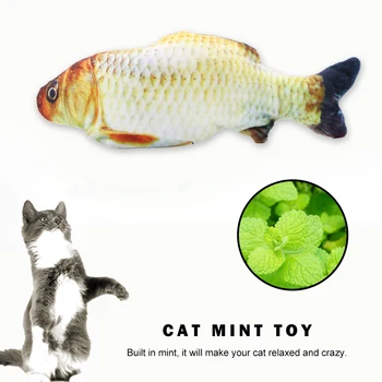 

30cm Electronic Plush Cat Toy Simulation Fish Beating Doll Mint Catnip Pet Chewing Playing Kitten Decompression Supplies