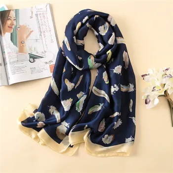 

Spring Autumn New Style Silk Scarves Women Beach Towel Fashion Sun-resistant Scarf Soft Shawl Printed Headscarf winter poncho