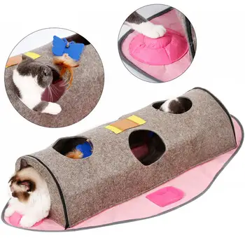 

1Pcs Pet Rolling Toy Cat Nest Tent Collapsible Tunnel Toy Exercise Playground For Rabbits Kittens Ferrets Cat Bed Pet Supplies