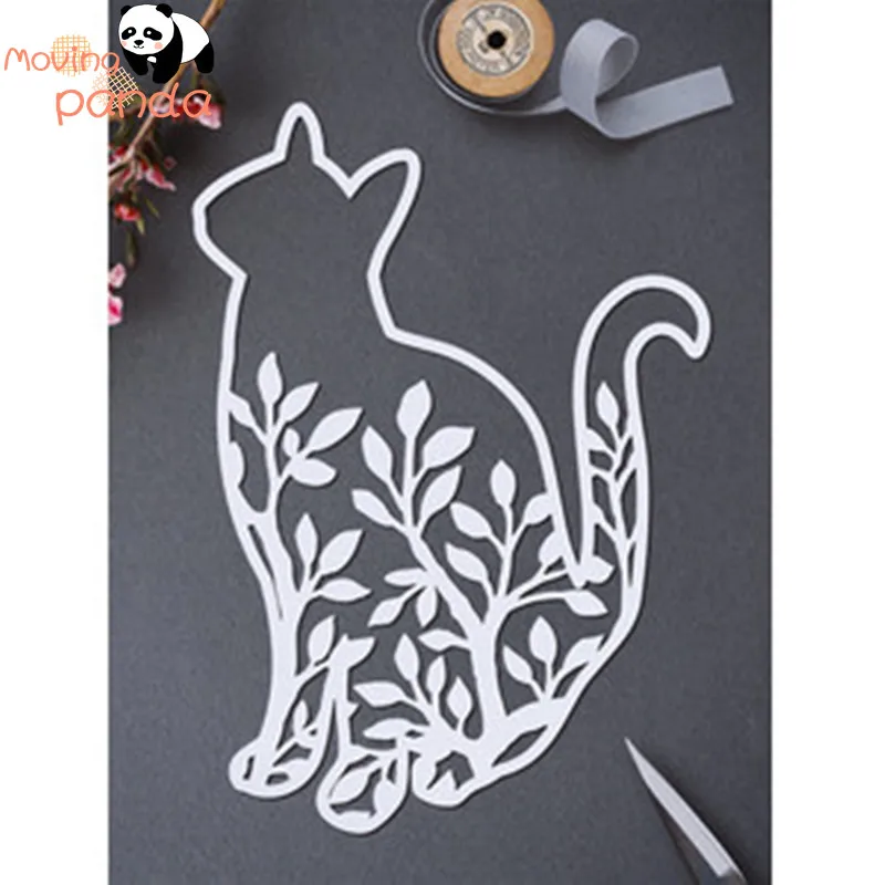 Matrices De Decoupe En Metal De Chat Creux Pochoir De Bricolage Carte De Timbre D Album En Papier Decor Artisanal De Gaufrage Aliexpress