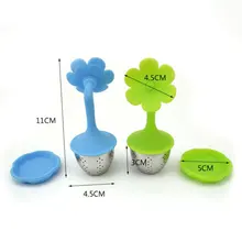 20 шт./партия силиконовые в форме цветка из нержавеющей стали для заварки чая, мешок-сито, Кружка чайник с фильтром, чайные пакетики, посуда для напитков