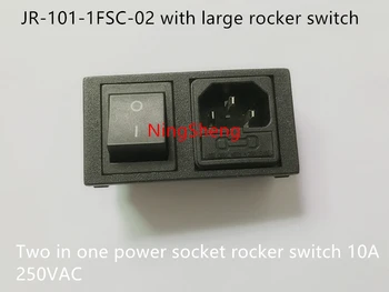 

Original new 100% import JR-101-1FSC-02 with large rocker switch two in one power socket rocker switch 10A 250VAC