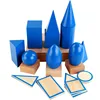 Wooden Montessori Geometry Set Toys Math Games Toys  Large 3D Shapes Geometric Solids Blocks Kids Preschool Learning Toys Gifts 1