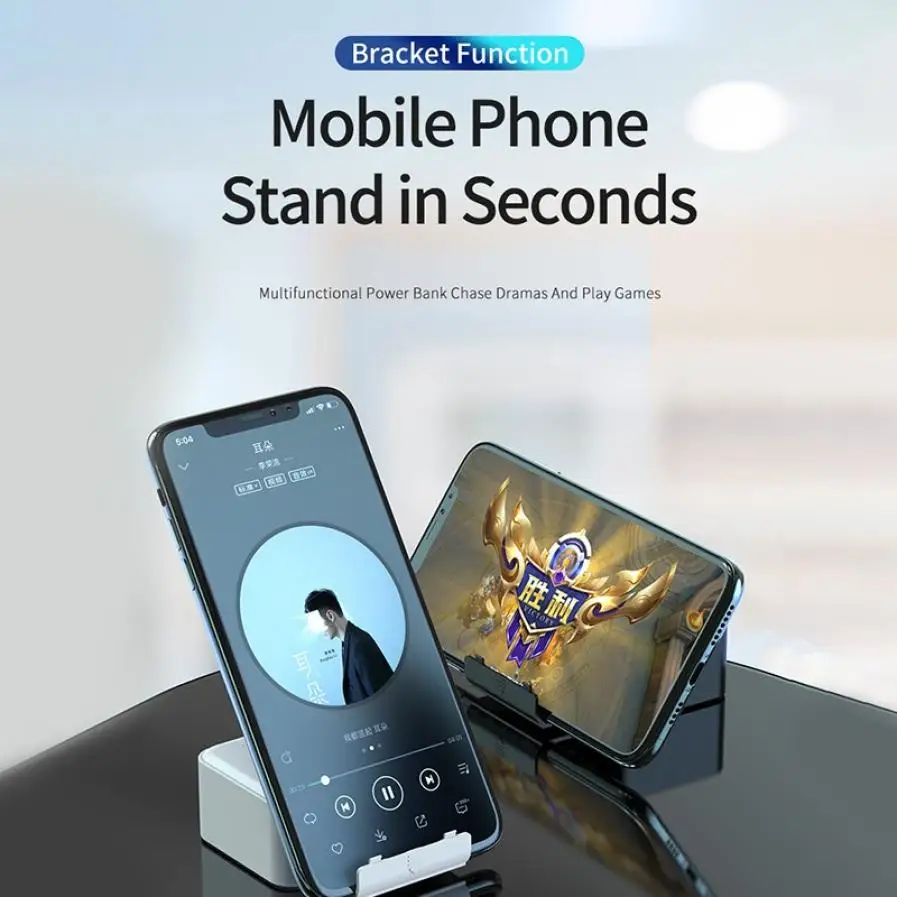 i12 10000mAh TWS In Ear Wireless Bluetooth Earphone Power Bank Android USB Type C Phone Holder Earbuds Sport Smart Earpieces