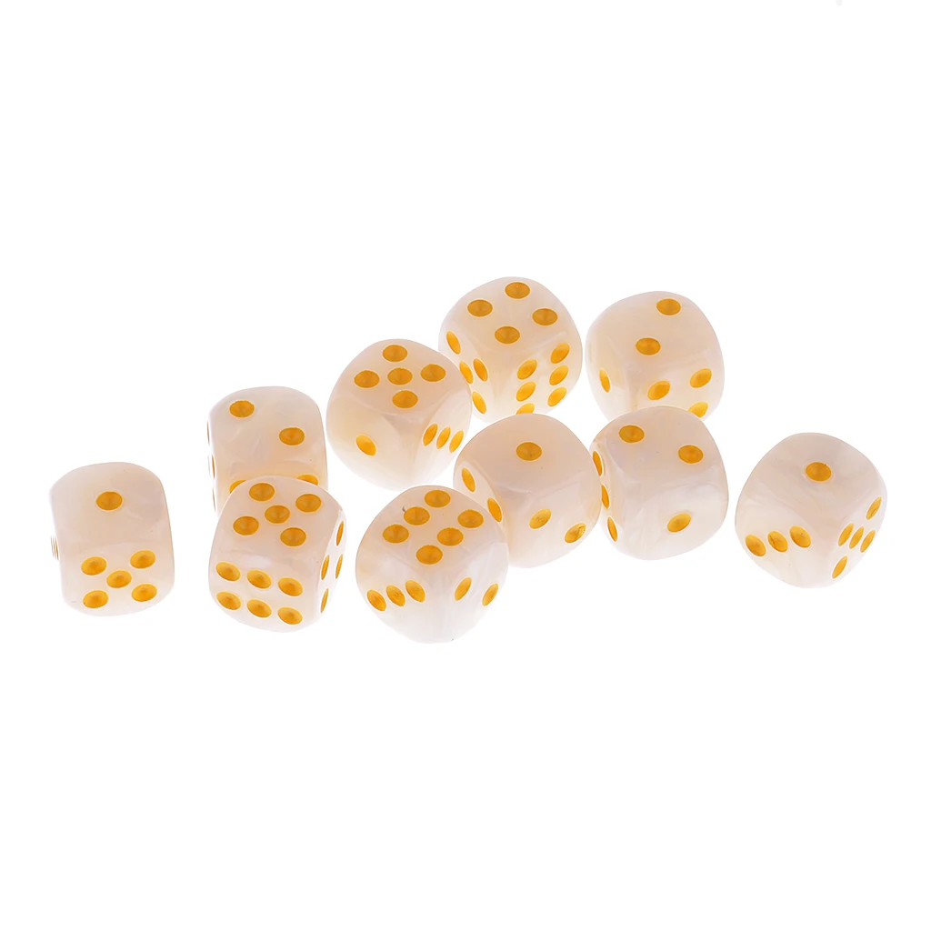 10 Pieces Plastic 6-sided Digital Dice D6 for Party Bar Table Game Accessory Gaming Dice Birthday Parties Board Game