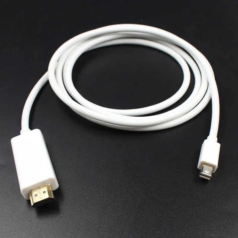 

New Male to Male 1.8M Mini DP to HDMI Cable Thunderbolt Mini Displayport to HDMI Adapter for Macbook Pro Air for iMac(white)