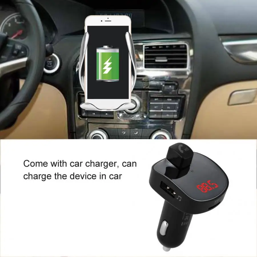 Автомобильный fm-передатчик беспроводной BT Hands-free A2DP MP3-плеер двойной зарядный комплект usb