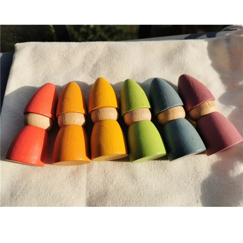 6pcs Children Rainbow Wooden Peg Dolls Gnomes Colorful Beech Wood Doll Creative Montessori Toys 2.9*7cm 3 6pcs Children Rainbow Wooden Peg Dolls Gnomes Colorful Beech Wood Doll Creative Montessori Toys 2.9*7cm 3