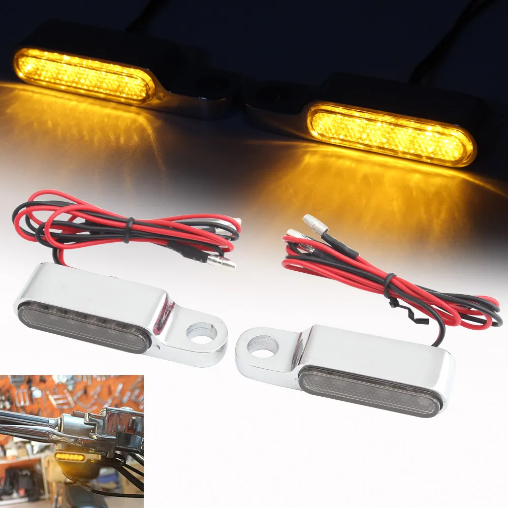 2PCS Motorcycle Turn Signal Light Running Indicator Lamp For Harley Touring Sportster Cafe Racer 12V Amber Lights Parts New |