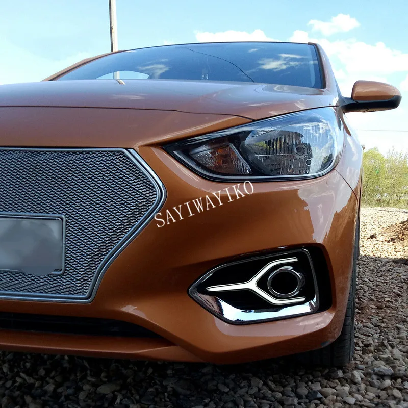 Желтый указатель поворота 12 В автомобиль DRL Светодиодный дневной ходовой светильник противотуманная фара для hyundai Accent Solaris
