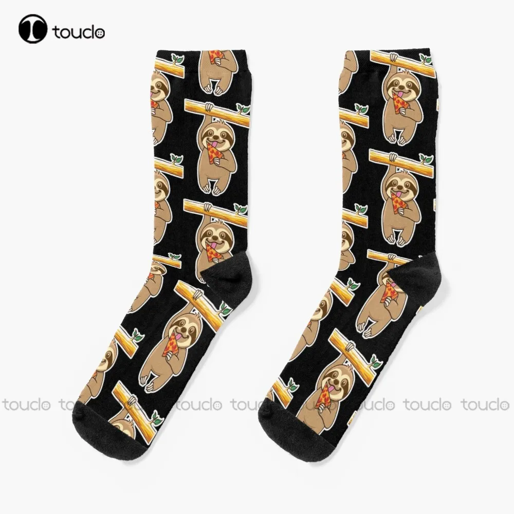 

Sloth Pizza Socks Women'S Socks Christmas New Year Gift 360° Digital Print Personalized Custom Unisex Adult Teen Youth Socks
