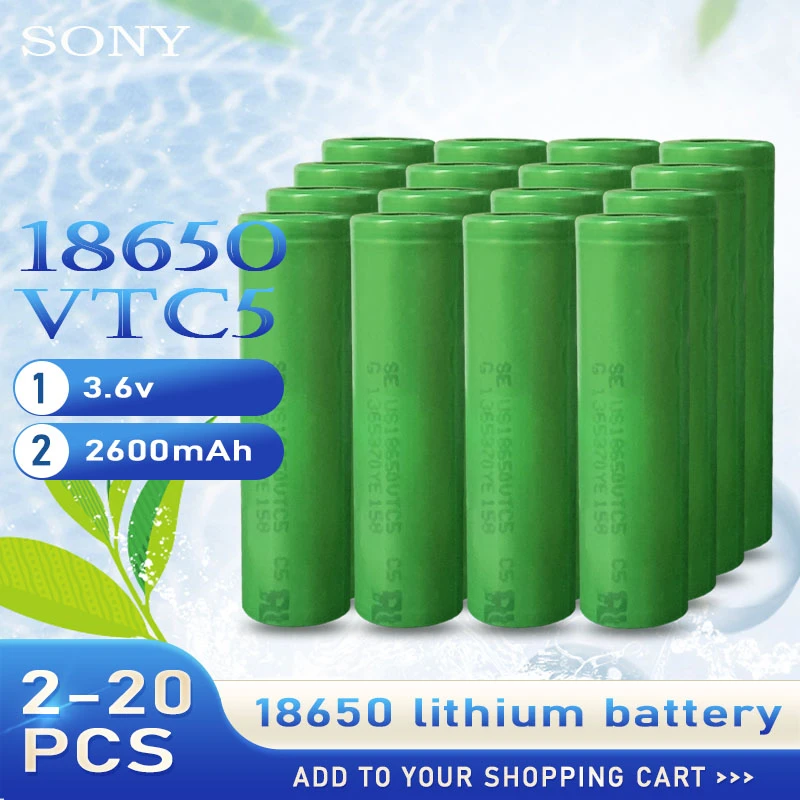 2 pcs 100 Original 3 6v Vtc5 2600mah Lithium Rechargeable Battery For Sony High Drain 30a Discharge For Flashlight Rechargeable Batteries Aliexpress